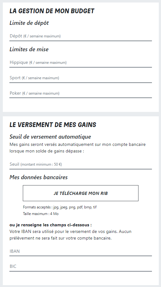 Formulaire Inscription PMU - 3eme etape