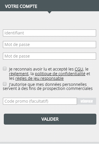 Inscription Zebet - Etape 3 sur 3