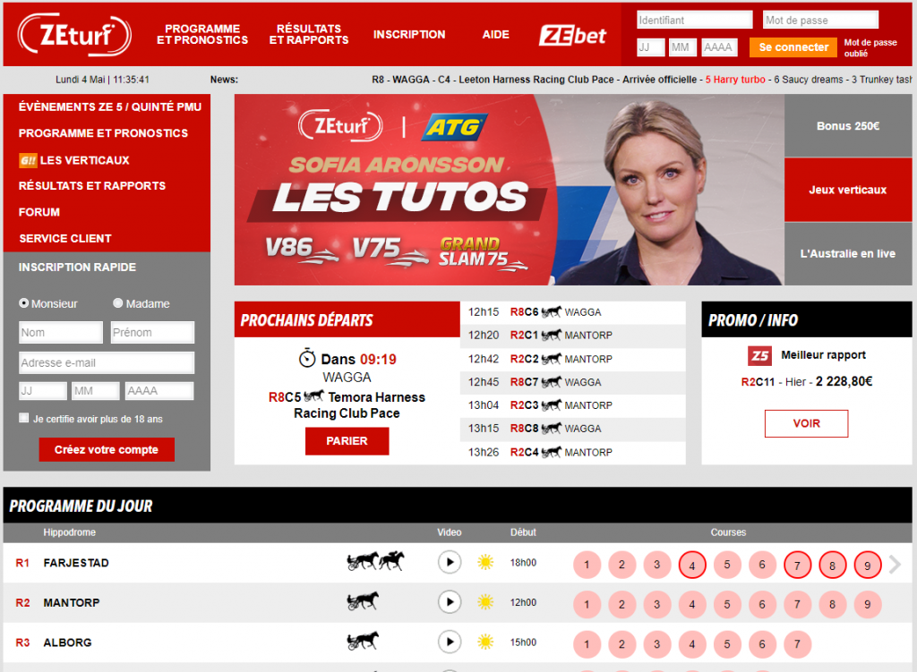 Le code promo Zeturf est 